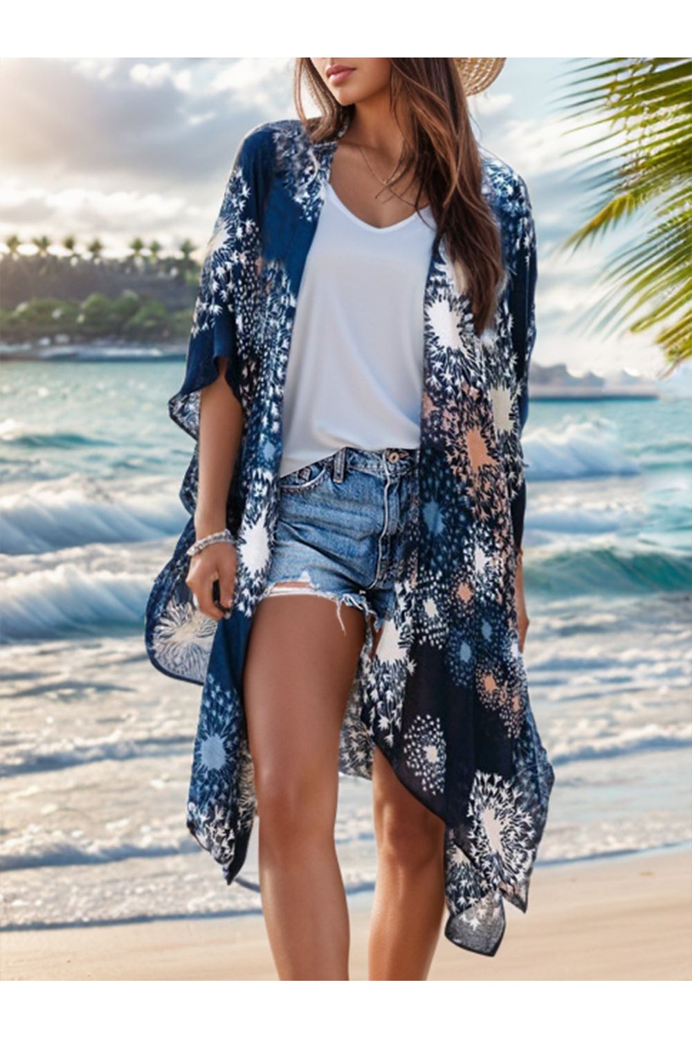 Printed Open Front Cover-Up