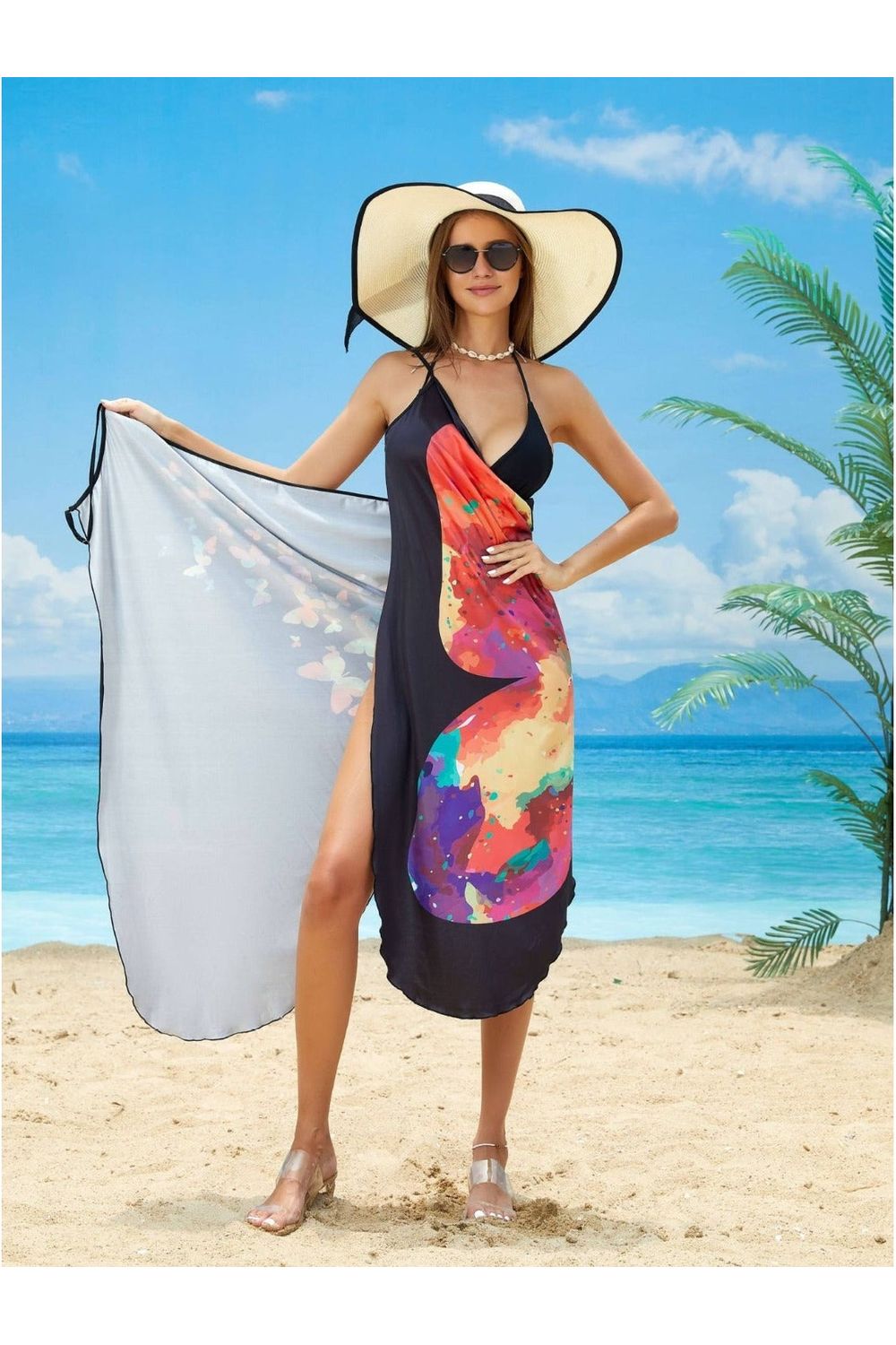 Butterfly Spaghetti Strap Cover Up