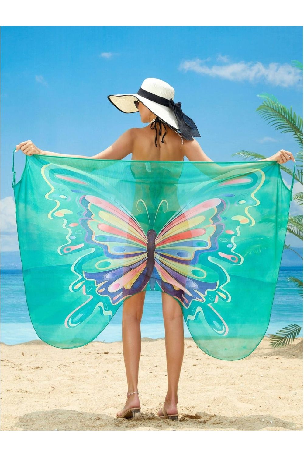 Butterfly Spaghetti Strap Cover Up