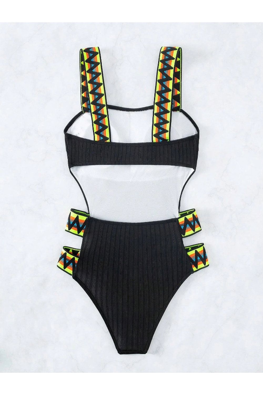 Cutout Wide Strap One-Piece Swimwear