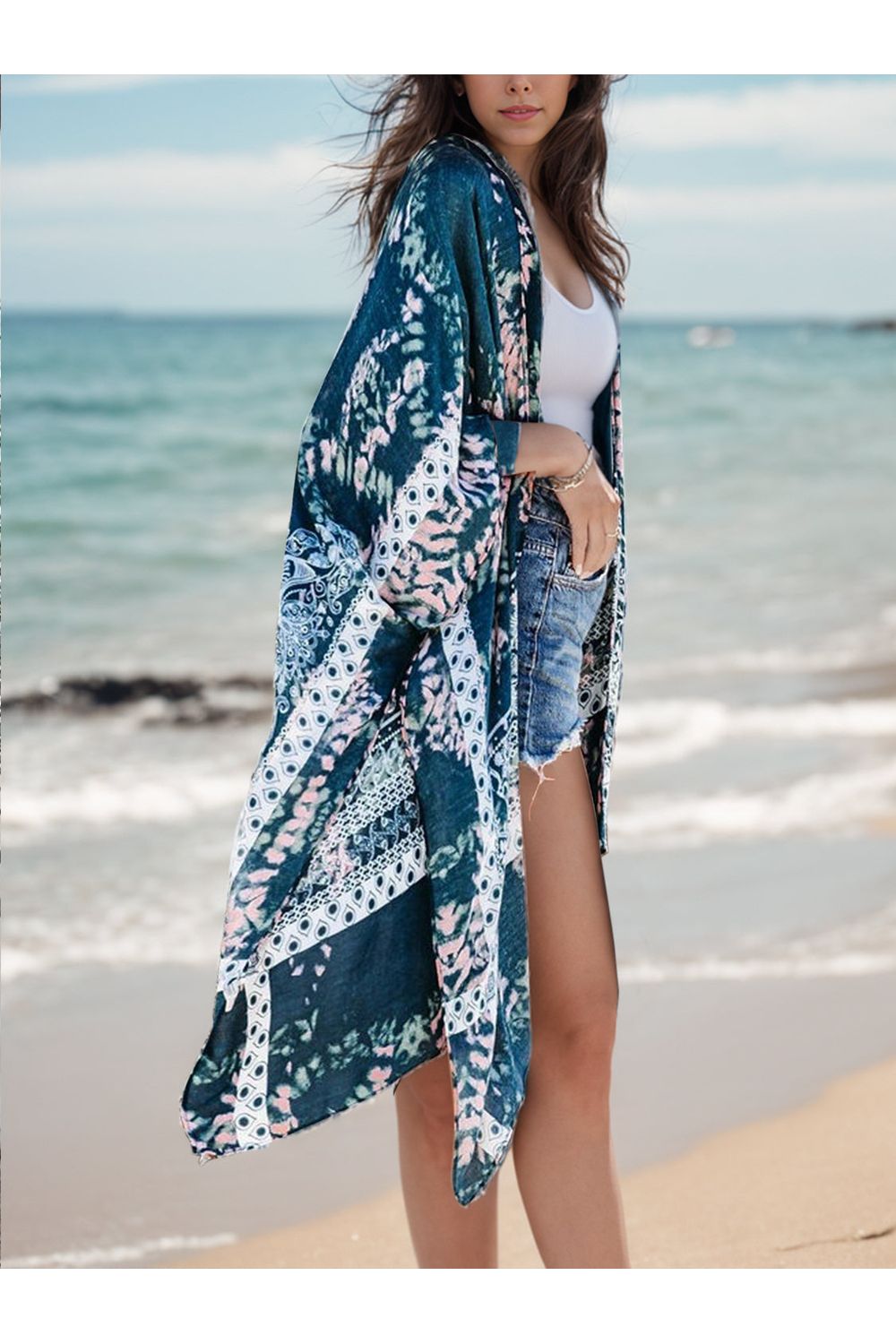 Printed Open Front Cover-Up