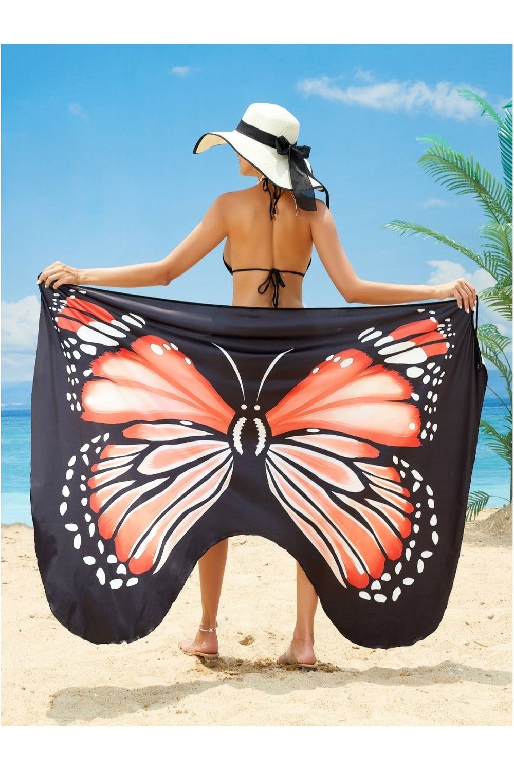 Butterfly Spaghetti Strap Cover Up