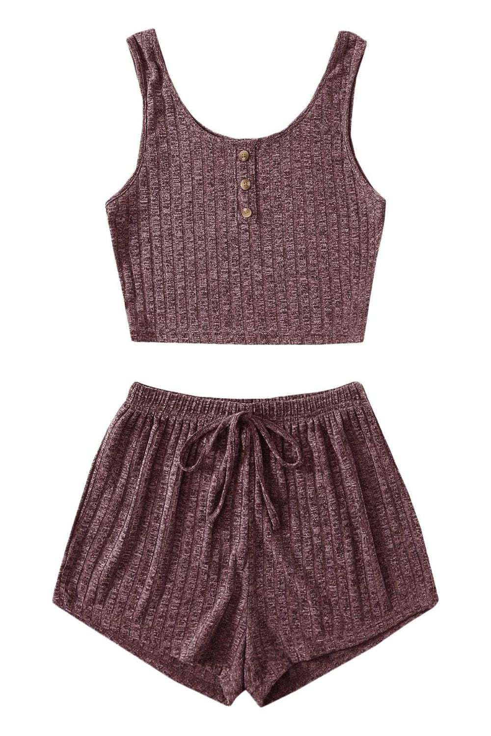 Scoop Neck Top and Shorts Lounge Set