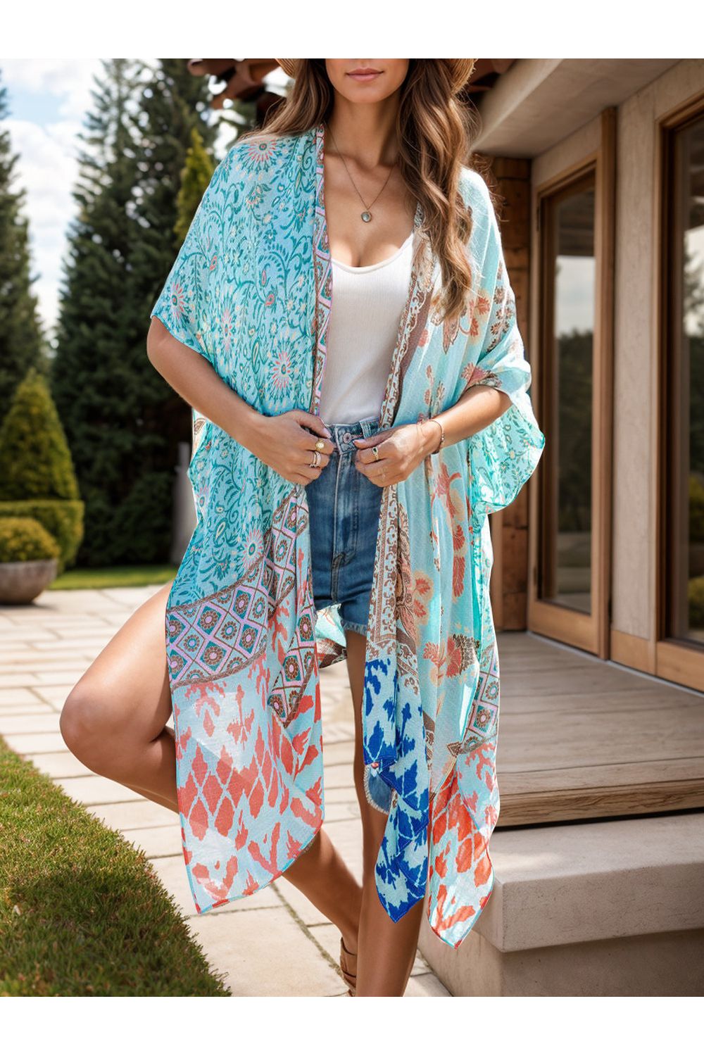 Printed Open Front Cover-Up