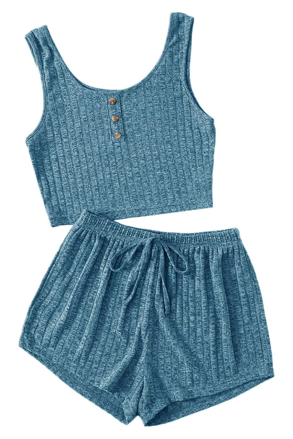 Scoop Neck Top and Shorts Lounge Set