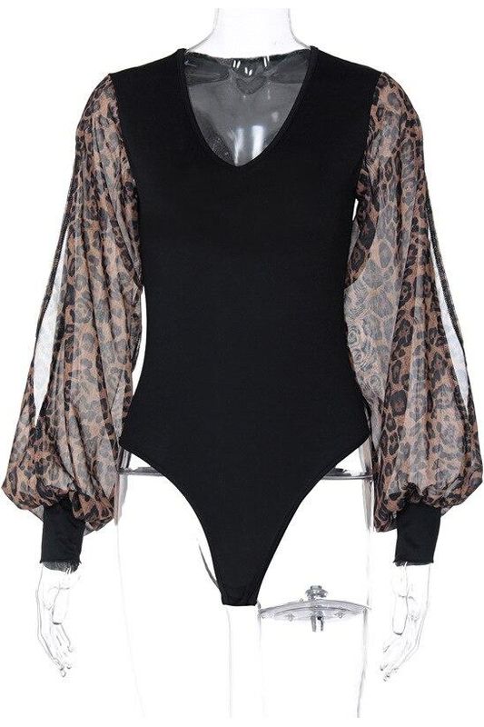 Leopard Bodysuit Top