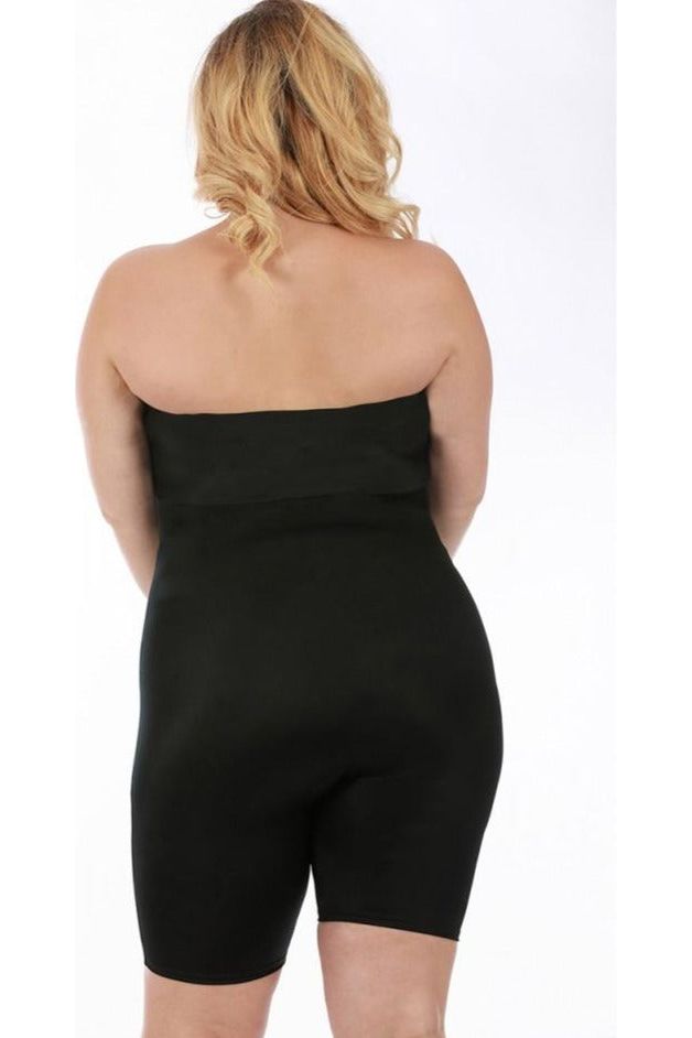 Curvy Plus Size Strapless Bandeau Shorts w/open gusset