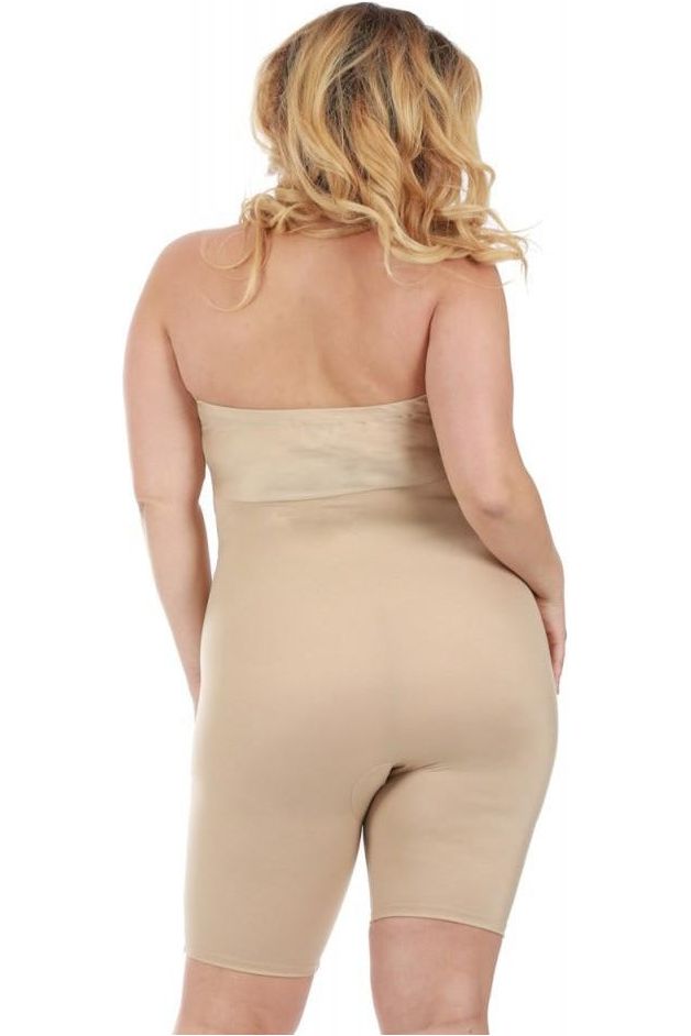 Curvy Plus Size Strapless Bandeau Shorts w/open gusset