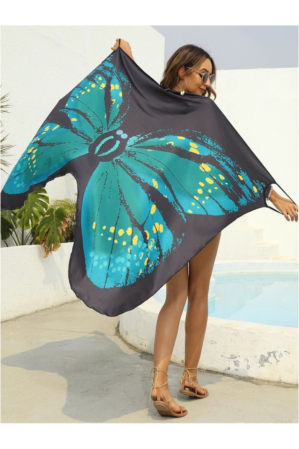 Butterfly Spaghetti Strap Cover Up