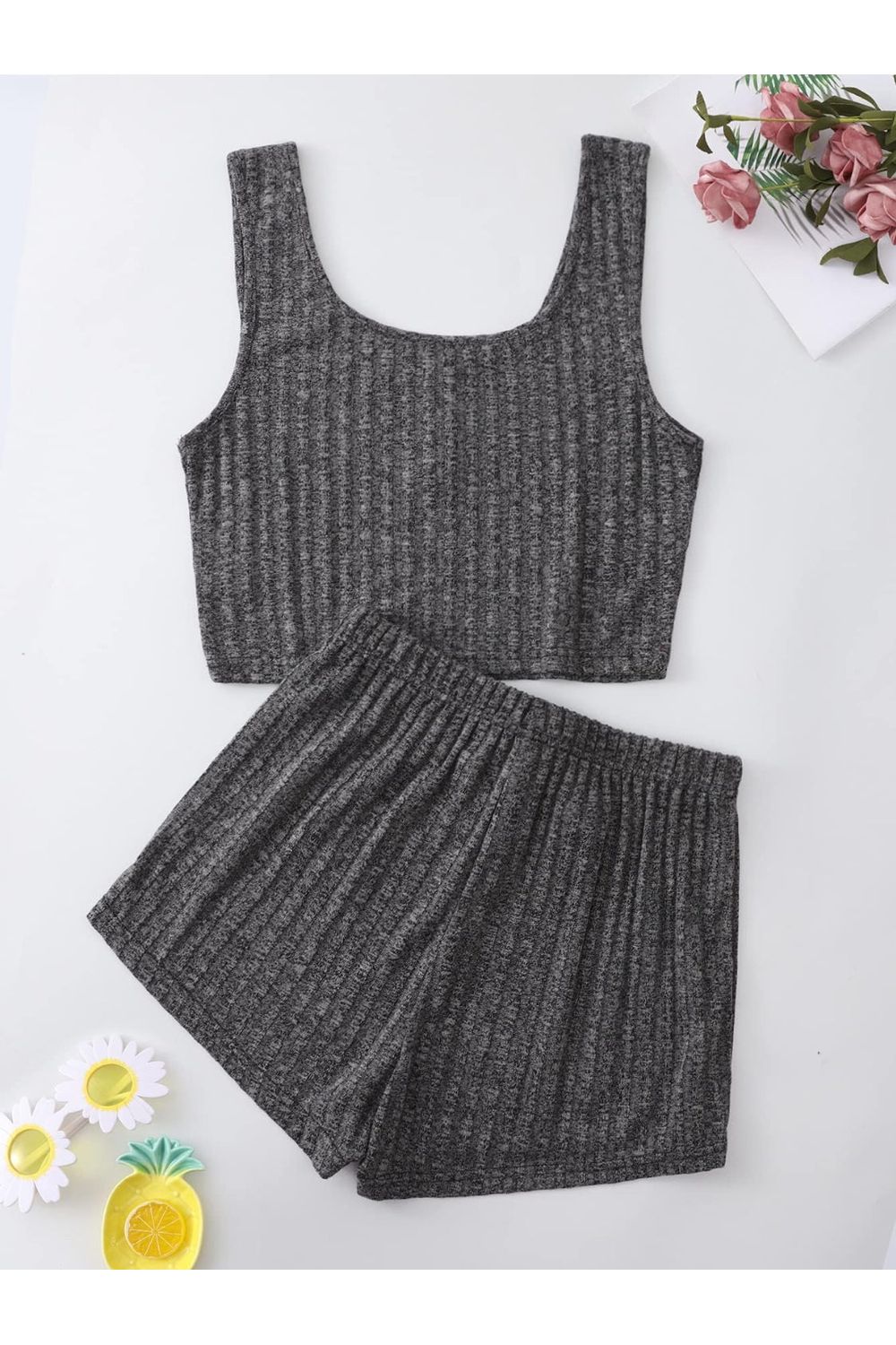 Scoop Neck Top and Shorts Lounge Set