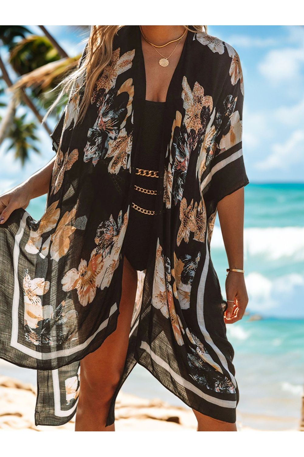 Printed Open Front Cover-Up