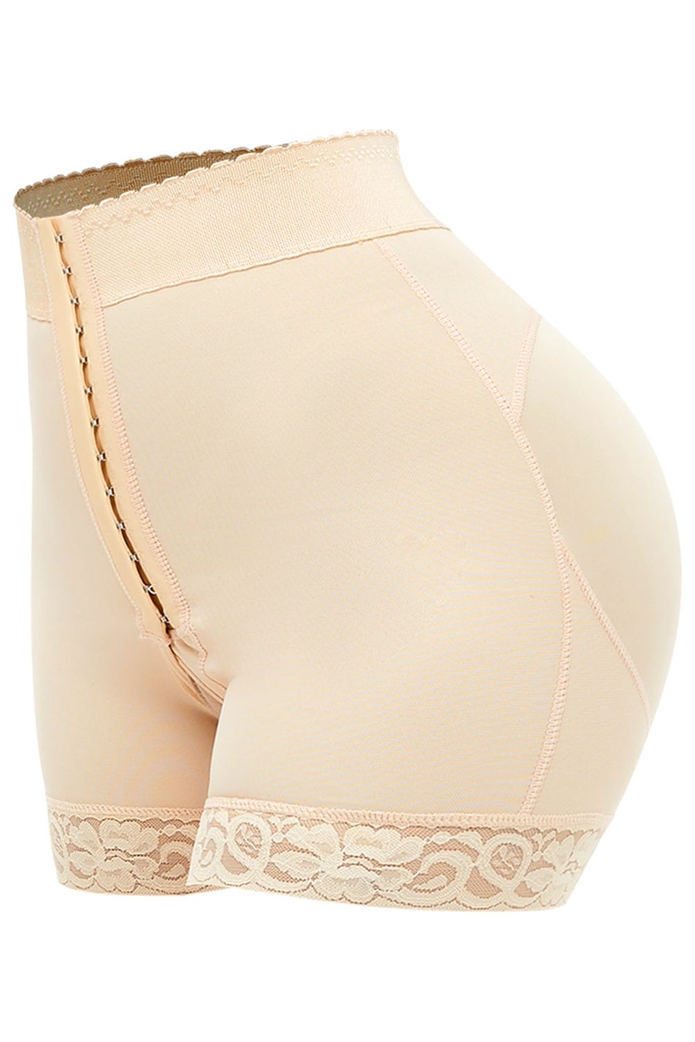 Full Size Lace Detail Hook-and-Eye Shaping Shorts